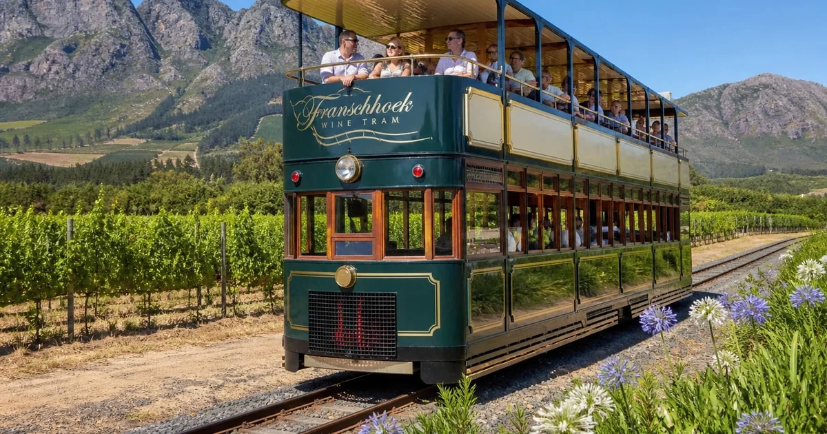 BMW F35 sedan driving on a scenic highway through Cape Town wine lands